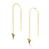 Boucles d'oreilles à enfiler avec chaîne à dents de requin par Lauren Howe | Or Vermeil .925 | Cristal noir